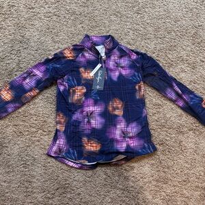 Walter Hagen Quarter Zip Coatal Floral XS NWT